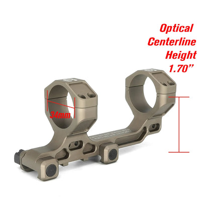 COMM C1 Modular Mount 1.54"/1.70" Optical Centerline Height 30/34mm Ring Size ScopeMount With Offset Optic Red Dot Sight Adapter