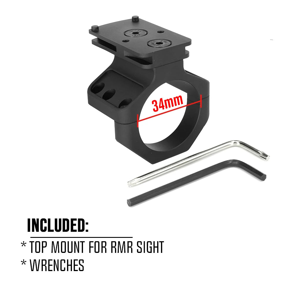 COMM C1 Modular Mount 1.54"/1.70" Optical Centerline Height 30/34mm Ring Size ScopeMount With Offset Optic Red Dot Sight Adapter