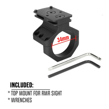 COMM C1 Modular Mount 1.54"/1.70" Optical Centerline Height 30/34mm Ring Size ScopeMount With Offset Optic Red Dot Sight Adapter