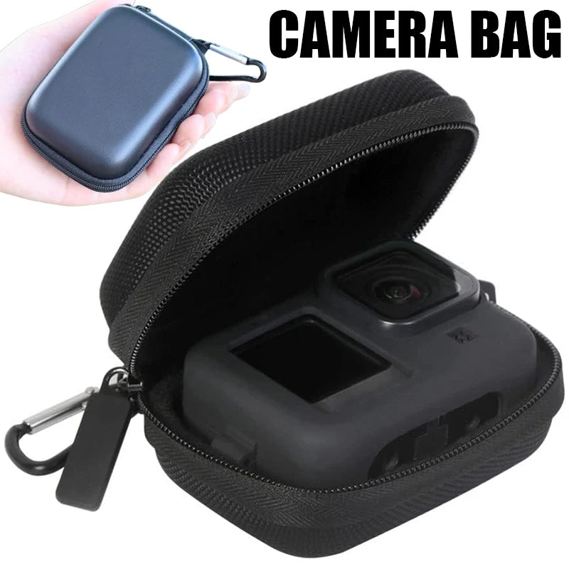 Camera Hard EVA Case For GoPro Hero 12 11 10 9 8 Protective Shell Storage Bag with Hook Portable Shockproof Carrying Bags