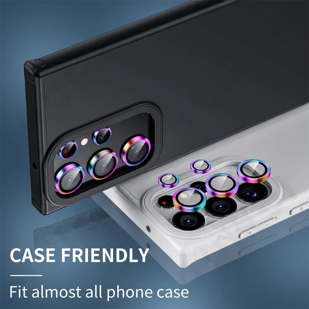 PC Camera Lens Protetor For Samsung S25 S24 ultra S24 S23 S22 ultra Case Tempered Glass Film Titanium Alloy Ring Phone Accessories