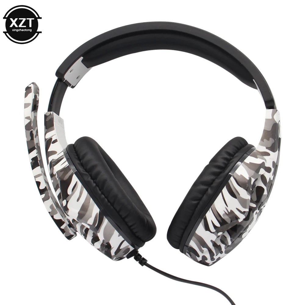 PCCamouflage Gaming Headset 3.5mm AUX Jack Wired Headphones Gamer Cool Game