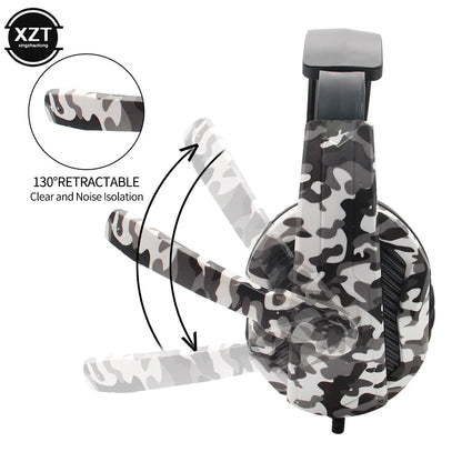 PCCamouflage Gaming Headset 3.5mm AUX Jack Wired Headphones Gamer Cool Game