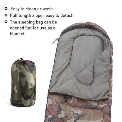 PC Camouflage Sleeping Bag Ultralight Waterproof Hiking Sleeping Bag Cotton