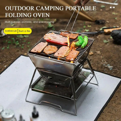 PC Camp Stove Wood Mini Wood Burning Stainless Steel BBQ Camping Stove Wood