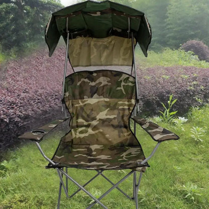 PC Camping Chair With Canopy Portable Fishing Stool Comt Lightweight Foldab