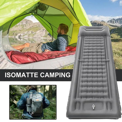 PC Camping Sleeping Mat Inflatable Mattress With Built-in Pillow Pump Outdo