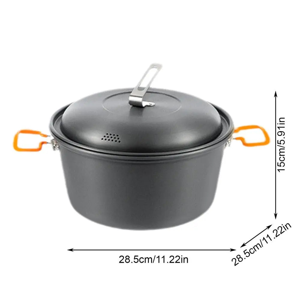 PC Camping Steamer Pot 4.5L Portable Steamer Camping Cooking Pot Non-Stick