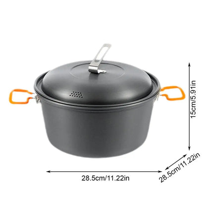 PC Camping Steamer Pot 4.5L Portable Steamer Camping Cooking Pot Non-Stick