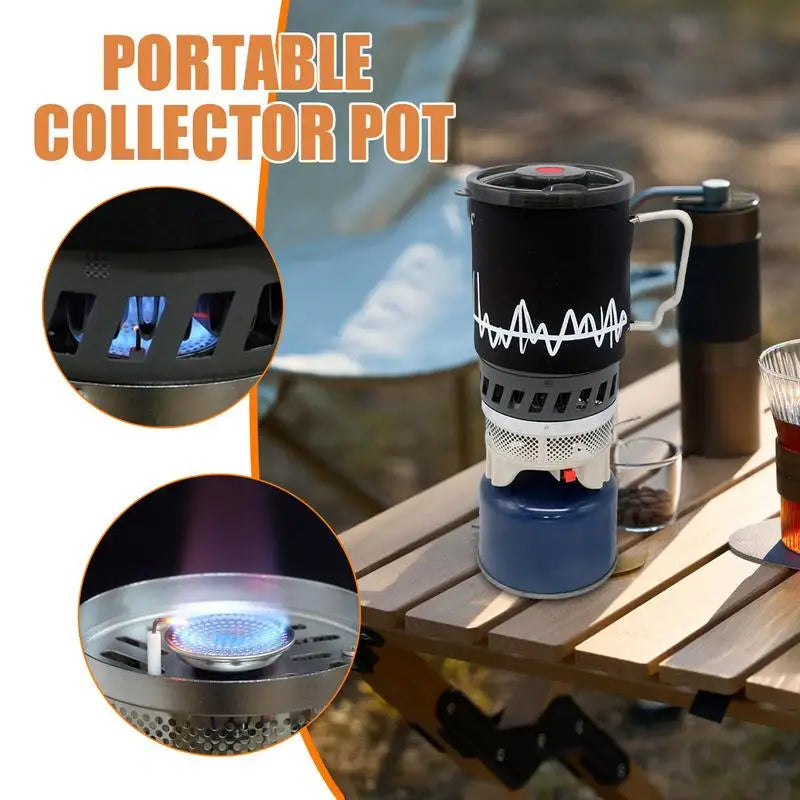 PC Camping Stove Outdoor Hiking Cooking System With Stove Heat Exchanger Po