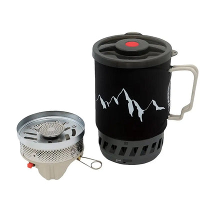 PC Camping Stove Outdoor Hiking Cooking System With Stove Heat Exchanger Po