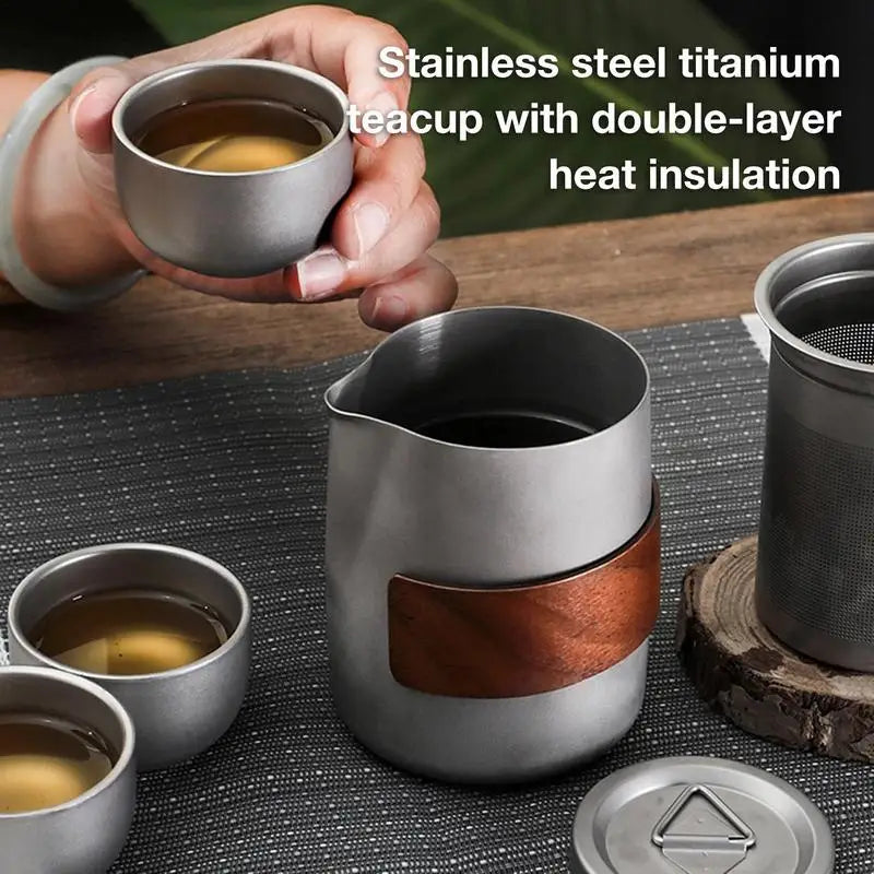 PC Camping Tableware Set Lightweight Titanium Coffee Pot Tea Kettle Outdoor