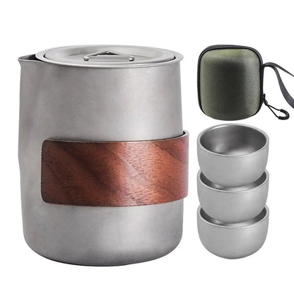 PC Camping Tableware Set Lightweight Titanium Coffee Pot Tea Kettle Outdoor