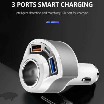 PCCar Dual USB Charger Cigarette Lighter Socket Car Charger Adapter 5V 3.1A