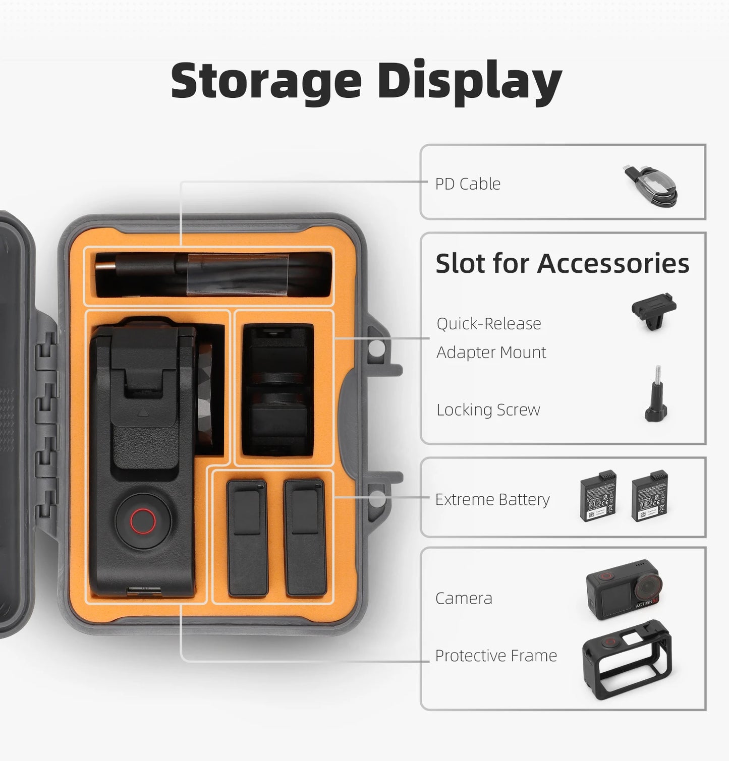 Carrying Case For DJI OSMO ACTION 5Pro/4/3 Mini Organizer Storage Box Waterproof Safety Case Storage Bag Sports Camera Accessory