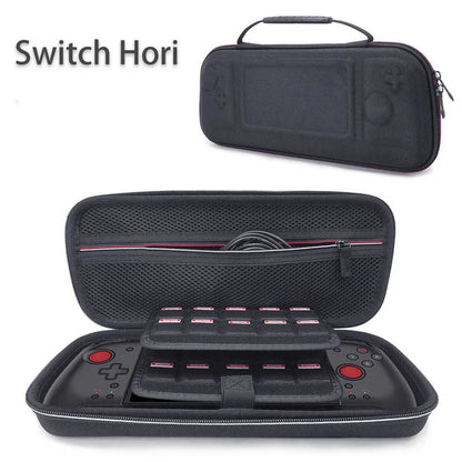 Carrying Case for Hori Nintendo Switch Split Pad Pro Controller, Hard Shell Protective Travel Bag Pouch with 20 Game Cartridges