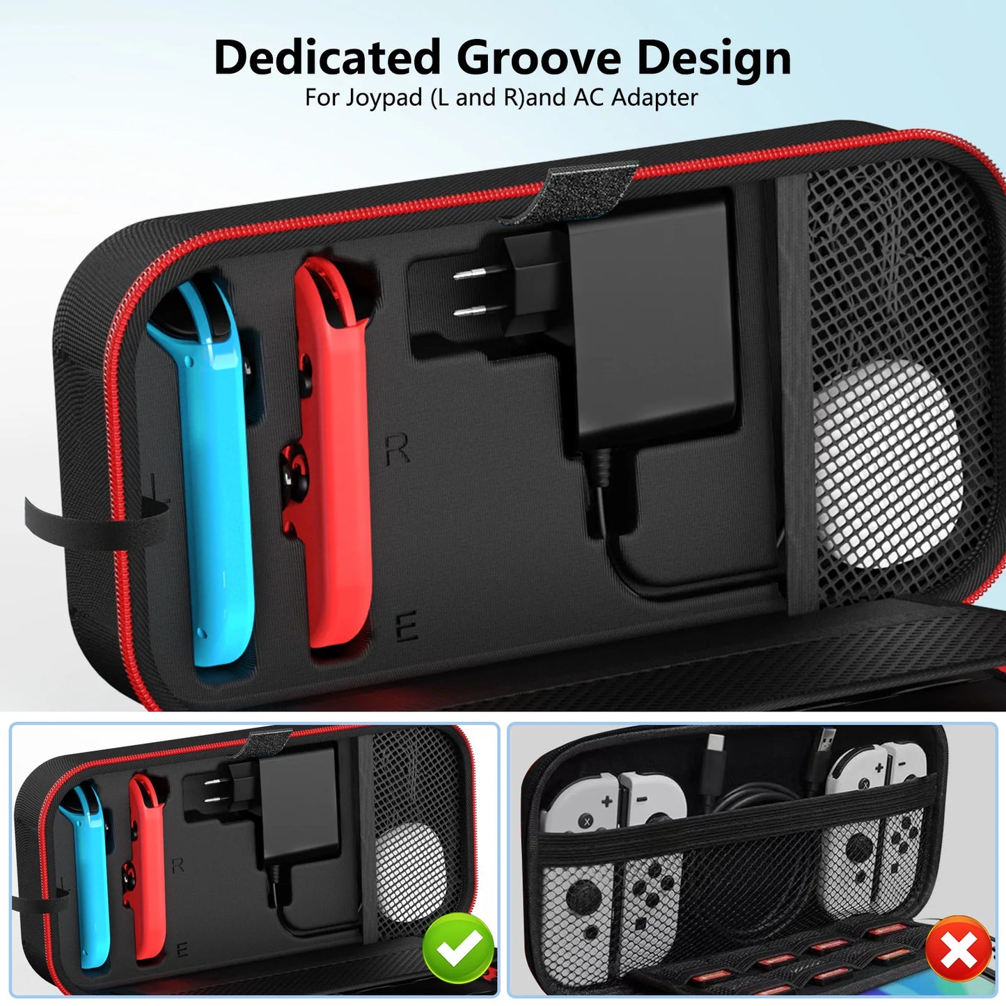 Carrying Case  Switch OLED  Suitable  Joycon and AC Adapter Portable Hard Shell Bag  Portable Travel Bag