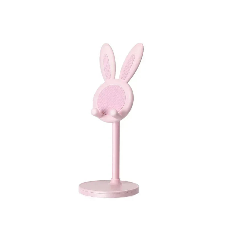 PC Cartoon Bunny Desktop Mobile Phone Holder Stand Smartphone Tablet Bracket Adjustable Telescopic Lifting Lazy Bracket