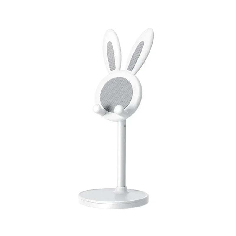 PC Cartoon Bunny Desktop Mobile Phone Holder Stand Smartphone Tablet Bracket Adjustable Telescopic Lifting Lazy Bracket