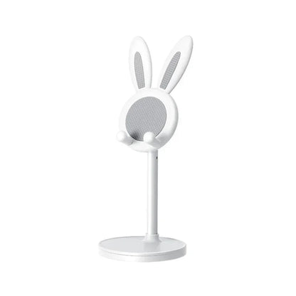 PC Cartoon Bunny Desktop Mobile Phone Holder Stand Smartphone Tablet Bracket Adjustable Telescopic Lifting Lazy Bracket