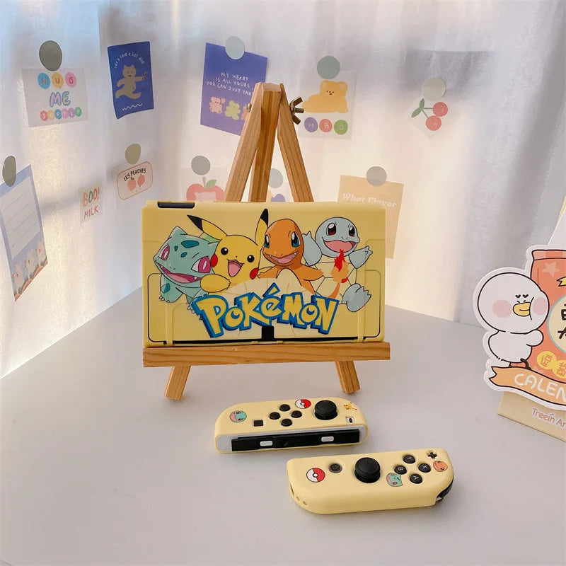 Cartoon Pikachu  Switch Case Shell Protective Split Housing Box  Nintendo Switch Accessories OLED NS Console TPU Fundas