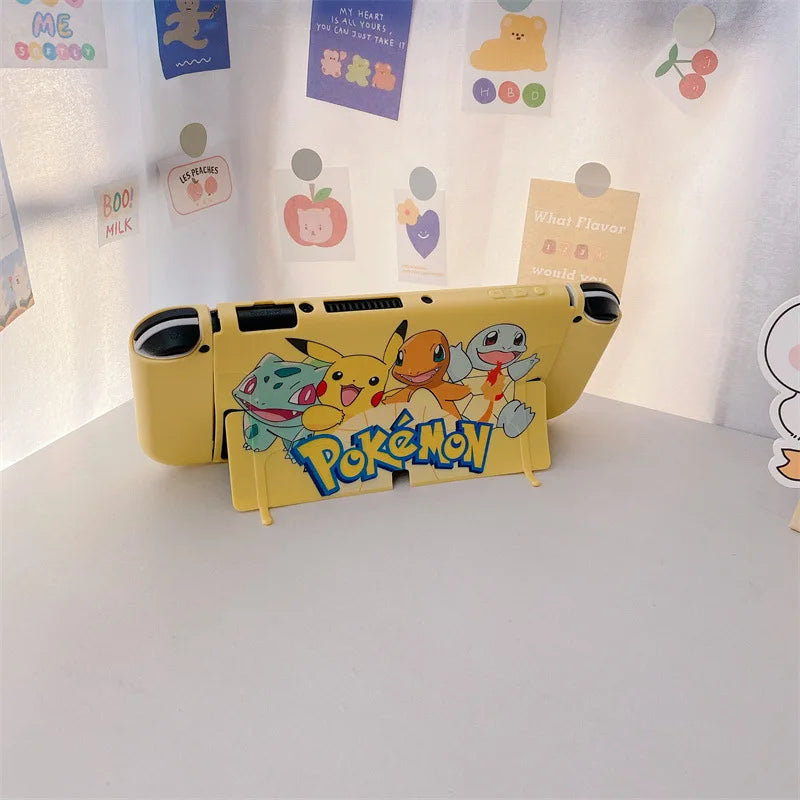 Cartoon Pikachu  Switch Case Shell Protective Split Housing Box  Nintendo Switch Accessories OLED NS Console TPU Fundas