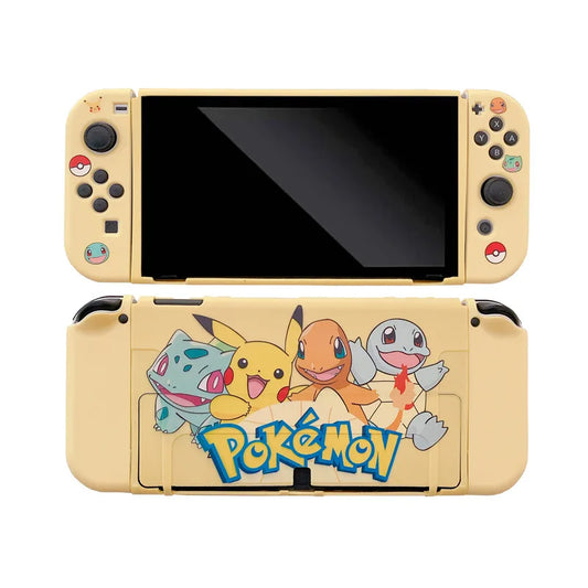 Cartoon Pikachu  Switch Case Shell Protective Split Housing Box  Nintendo Switch Accessories OLED NS Console TPU Fundas