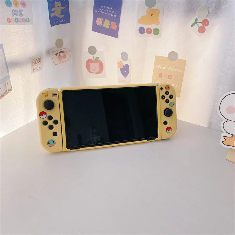 Cartoon Pikachu  Switch Case Shell Protective Split Housing Box  Nintendo Switch Accessories OLED NS Console TPU Fundas