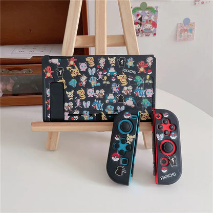 Cartoon Pok é mon Suitable for Nintendo Switch Shell Silicone Split Game Console OLED Men's and Women's Protective Cover Soft NS