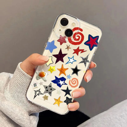 PC Case  Samsung A55 5G Cases Galaxy S25 Cute Ins Korean Style Girl Star Phone Cover  A15 A35 A34 A54 A53 S24 FE S22 S23 Plus