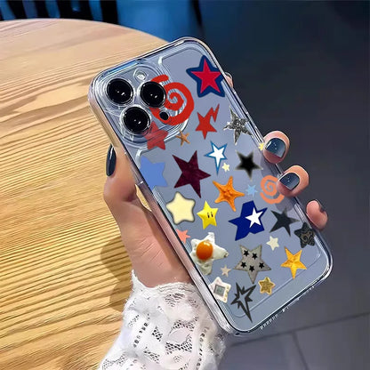 PC Case  Samsung A55 5G Cases Galaxy S25 Cute Ins Korean Style Girl Star Phone Cover  A15 A35 A34 A54 A53 S24 FE S22 S23 Plus