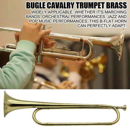 PC Cavalry Trumpet Gold Plated Brass Cavalry Bugle Horn B Flat Bugle Brass