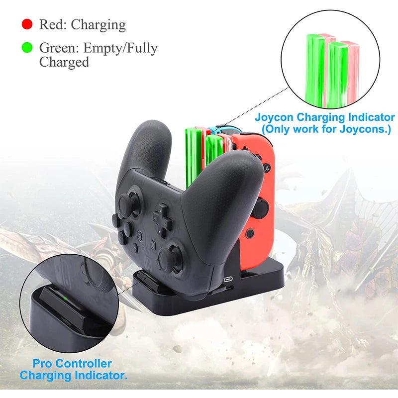 Charging Dock For Nintend Switch OLED Joycon Controller Charger For Nintendo Switch Pro Gamepad Charge Stand station Accessories