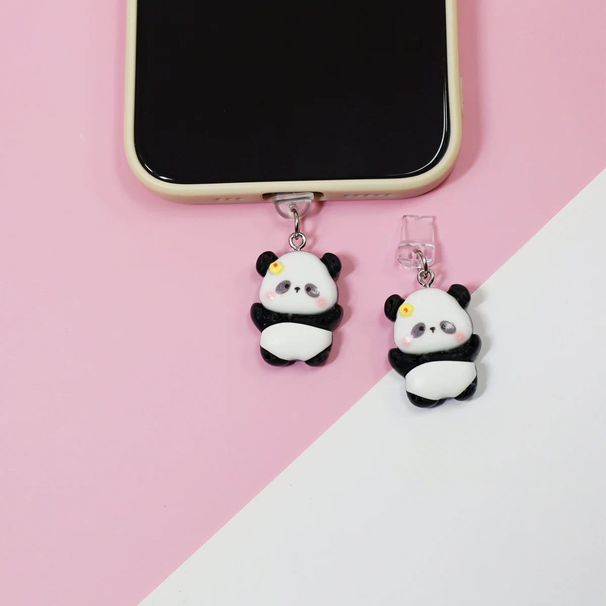 PC Chubby panda kitten phone dust plug phone accessories charging port plug DIY pendant cartoon pendant phone case decoration gift