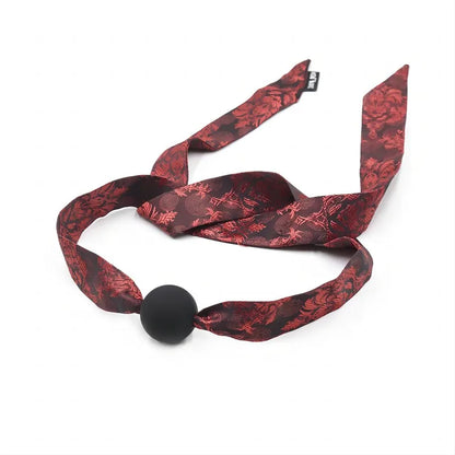 Classical Jacquard Adjustable Silicone Bundling Black Ball Gags &whip BDSM Bondage Adult Game Erotic Product Sex Toys