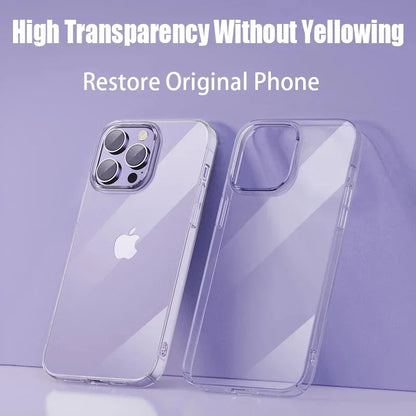 PC Clear Phone Case  iPhone 13 14 Pro Max 12 Mini 7 16 Plus Soft TPU Ultra-thin Back Cover Case  iPhone 11 PRO X XR XS MAX 15