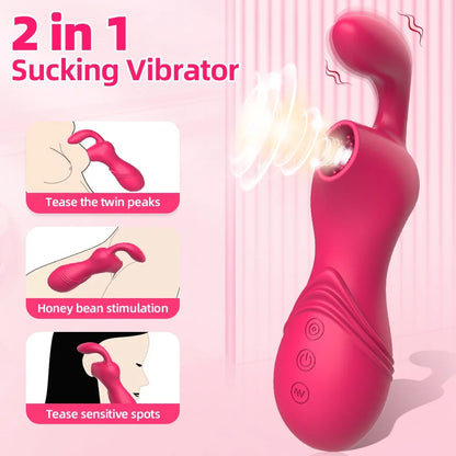 Clitoral Sucker G Spot Vibrator Powerful 12 Mode Nipple Sucking Vibrating Vacuum Stimulator Massager Adult Sex Toys  Women