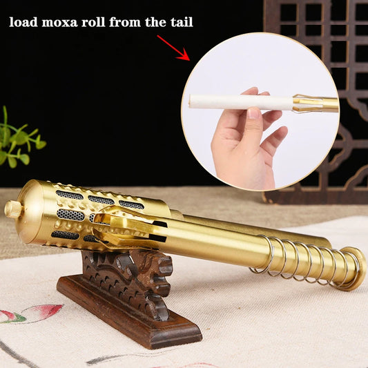 PC Copper Moxibustion Tool Handhold Moxa Stick Burner Rotable Massager Warm