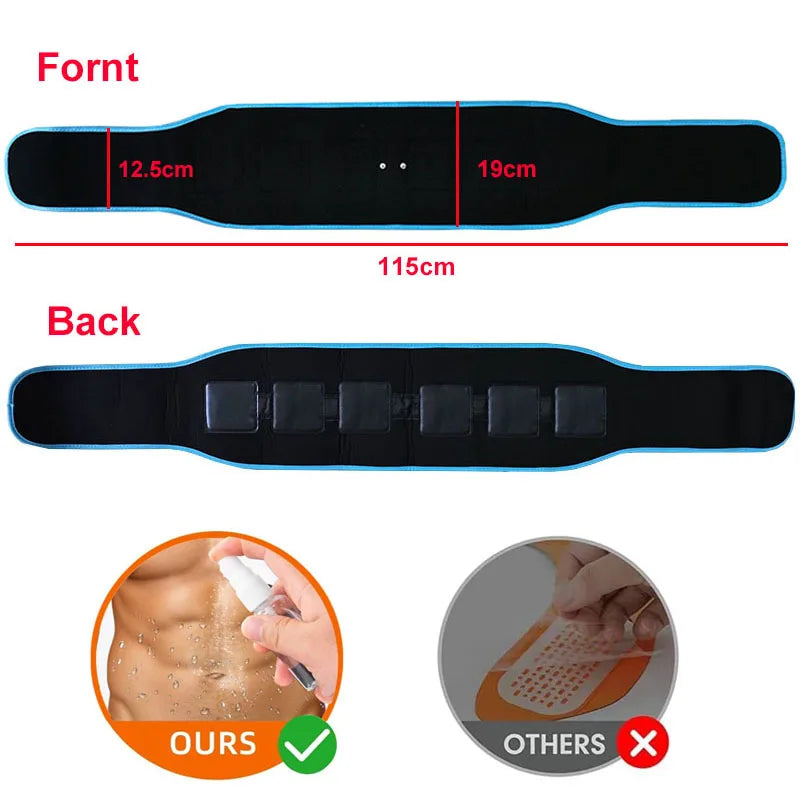 PC Cordless Electric Waist Belly Weight Loss Toning Belt EMS Abdominal Musc