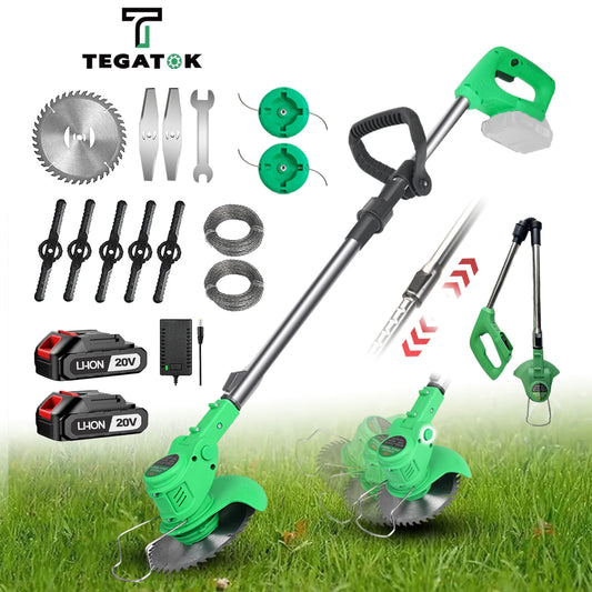 Cordless Lawn Mower Handheld Electric Grass Trimmer Adjustable Garden Tools For Tegatok Battery