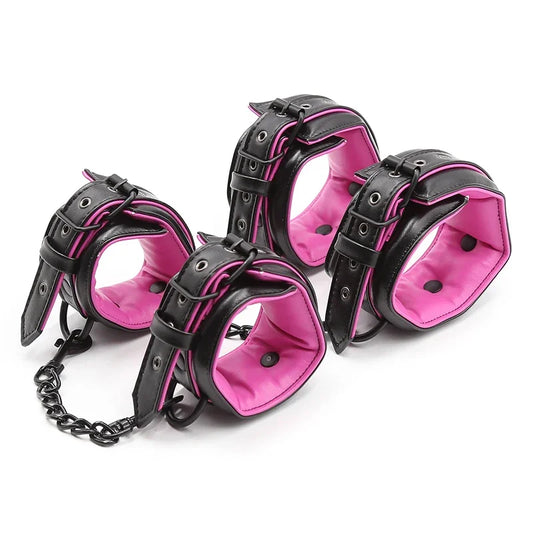 Couple  Bdsm 3pcs Restraints Collars Ankle Cuff Handcuffs  Set Sex Toys  Women Adults