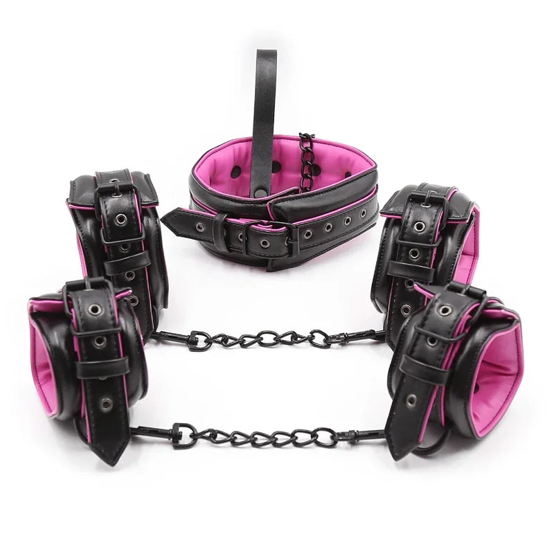 Gtooza_Couple  Bdsm 3pcs Restraints Collars Ankle Cuff Handcuffs  Set Sex Toys  Women Adults gtooza.com