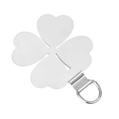 Creative Four Leaf Clover Shaped Metal Phone Lanyard Patch Ultra-thin Stainless Steel Tabs Replacement Safety Hanging Rope Pads