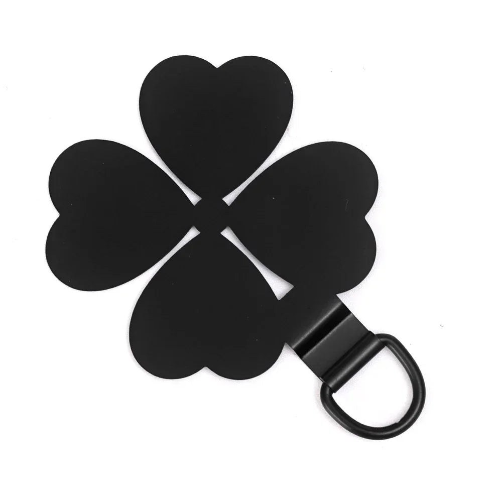 Creative Four Leaf Clover Shaped Metal Phone Lanyard Patch Ultra-thin Stainless Steel Tabs Replacement Safety Hanging Rope Pads