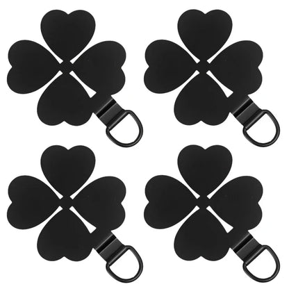 Creative Four Leaf Clover Shaped Metal Phone Lanyard Patch Ultra-thin Stainless Steel Tabs Replacement Safety Hanging Rope Pads