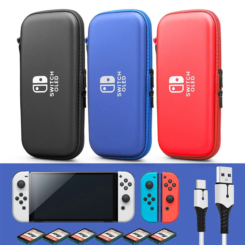 Crystal Clear Case Kit for Nintendo Switch Oled Carrying Travel Bag Pouch for Ns Oled Game Console Protection & Screen Protector