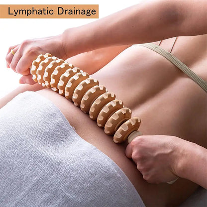 PC Curved Wood Massage Roller Stick Lymphatic Drainage Wood Therapy Massage