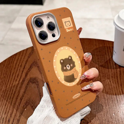 PC Cute Bear Painting Phone Case For Xiaomi Mi 11 Lite 5G NE 13T Pro Poco F5 X5 X3 X6 M6 F6 Pro Shockproof Soft Leather Back Cover