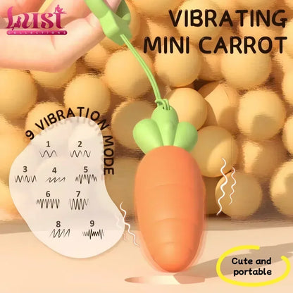 Cute Carrot Vibrating Powerful Mini Bullet 9 Modes  Women Clitoris Stimulator Dildo Adult Sex Toy  Anal Massage Vibrator