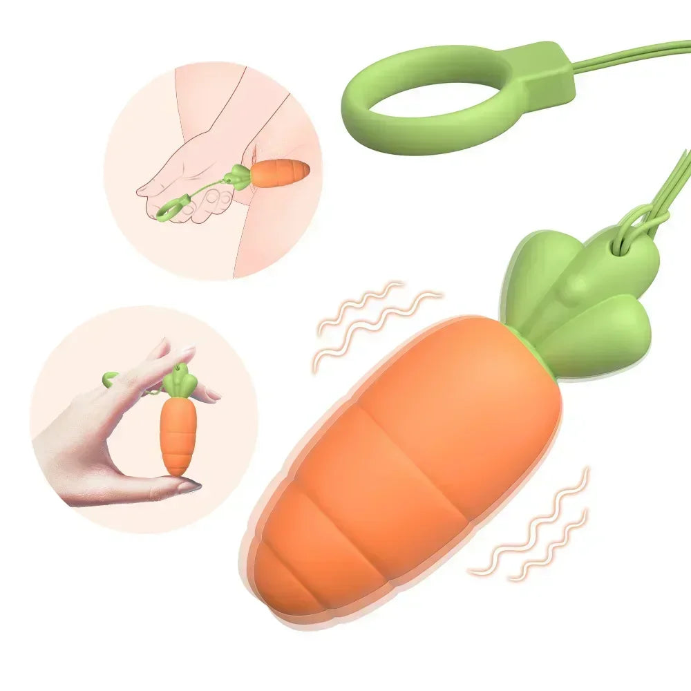 Cute Carrot Vibrating Powerful Mini Bullet 9 Modes  Women Clitoris Stimulator Dildo Adult Sex Toy  Anal Massage Vibrator